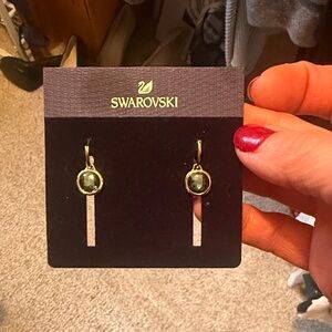 Swarovski Gold and Silver Drop Earrings